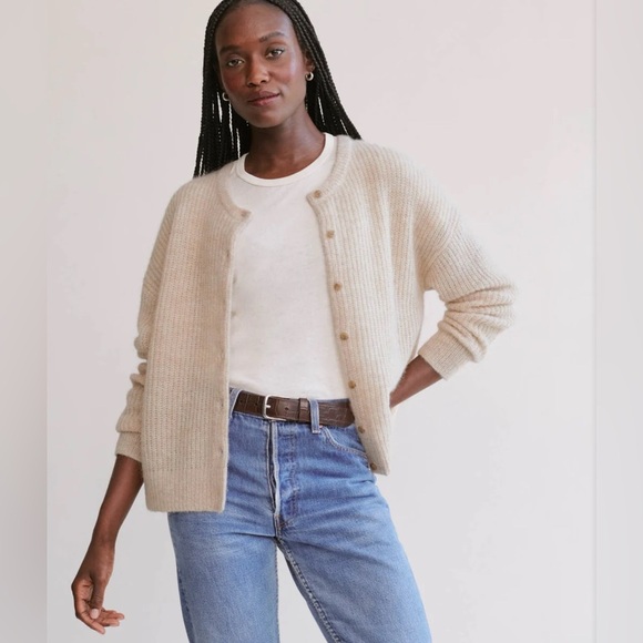 Jenni Kayne Sweaters - NEW Jenni Kayne Hayes Crewneck Alpaca Wool Cardigan in Sand Beige | size XS